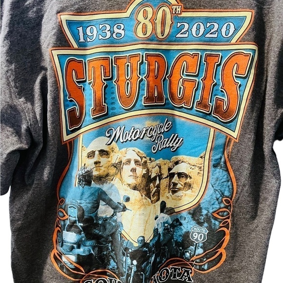Sturgis Motorcycle Rally 80th Anniversary Biker T-Shirt Men's Size Large - Picture 7 of 7
